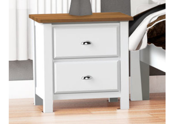 DURANT (AUSSIE MADE) 2 DRAWER BEDSIDE TABLE - 550(H) x 480(W) x 400(D) - ASSORTED COLOURS