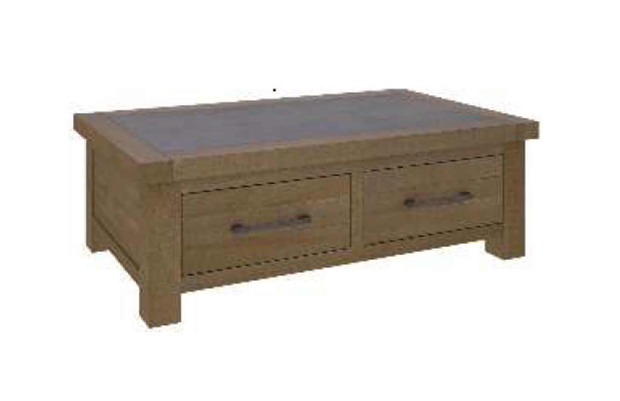 COTTAGE BILLABONG 2 DRAWERS COFFEE TABLE - 1200(W) X 700(D)- COLOUR AS PICTURED