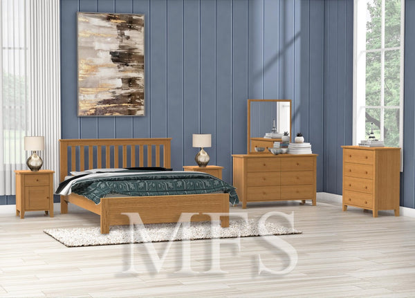 DOUBLE CRONULLA (AUSSIE MADE) LOW FOOT BED - TASSIE OAK COMBINATION - ASSORTED COLOURS