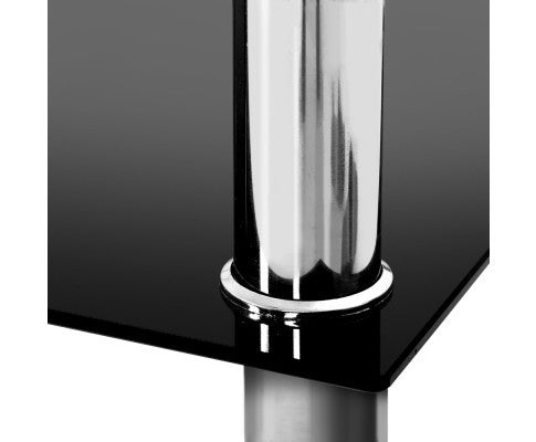 CAIRO 2-TIER GLASS COFFEE TABLE - BLACK