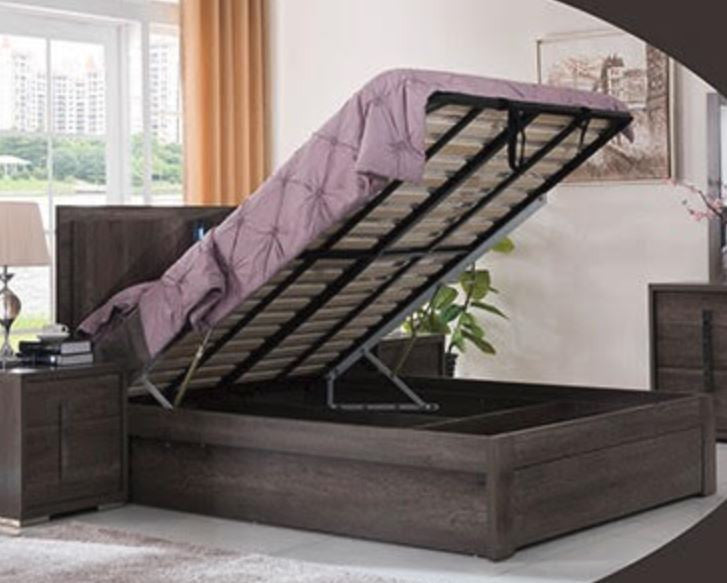 QUEEN YONKERS BED WITH STORAGE OPTIONS - ( 13-15-14-1-3-15) - CHARCOAL