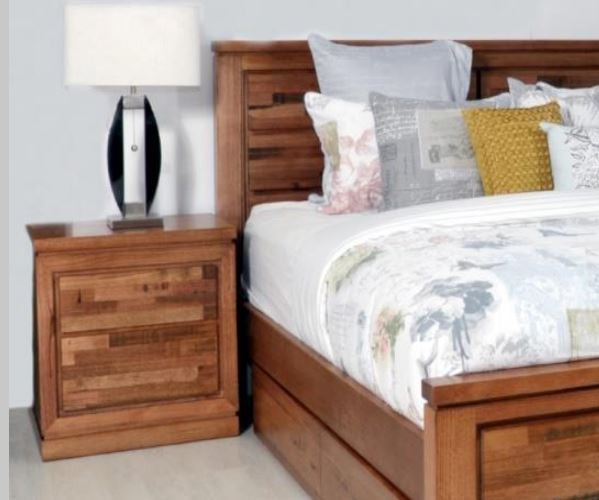 BERTROSE TASMANIAN OAK BEDSIDE TABLE - (MODEL:3-1-18-12-9-19-12-5) - AS PICTURED