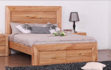 QUEEN QUAKERS HARDWOOD BED FRAME - (MODEL:12-25-15-14) - NATURAL