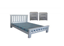 MONTEGO BAY DOUBLE OR QUEEN 3 PIECE BEDSIDE BEDROOM SUITE - WHITEWASH