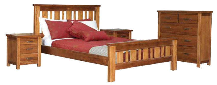 MONTANA KING FEDERATION 4 PIECE TALLBOY BEDROOM SUITE - MOUNTAIN GUM (2099)