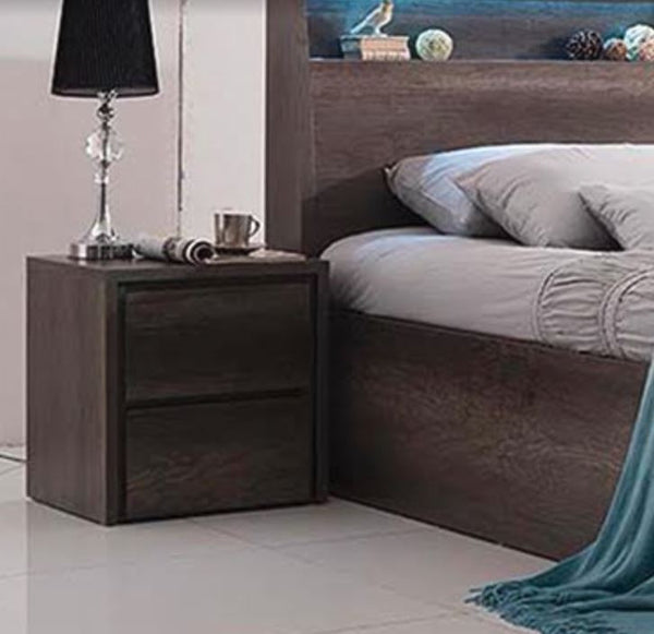 Keswick / Resort - Eva (LS720) 2 Drawer Bedside Table (16-8-15-20-15-14) - Charcoal Oak