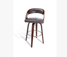 FERRARA BENTWOOD LEATHERETTE BAR STOOL - SHINY BROWN