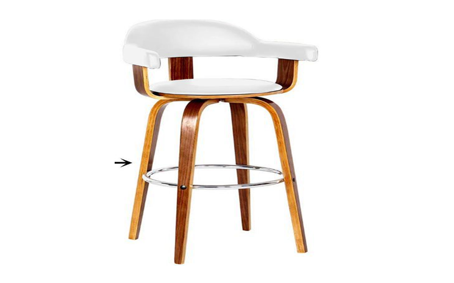 MILAN BENTWOOD BAR STOOL - SEAT -680(H) - WHITE + WALNUT
