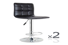DINO LEATHERETTE GASLIFT (SET OF 2) BARSTOOL - SEAT: 590-800(H) - (VJY-1071) - BLACK