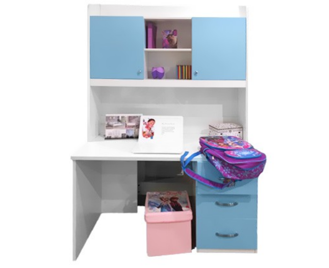 ICICLE SINGLE OR KING SINGLE 4 PIECE (STUDY DESK) BEDROOM SUITE - NATURAL / BLACK
