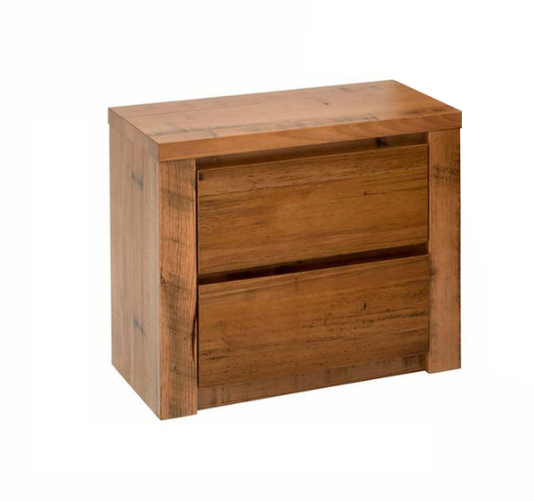 HUGO (AUSSIE MADE) 2 DRAWERS BEDSIDE TABLE - TASMANIAN OAK COMBINATION - ASSORTED STAINED COLOUR