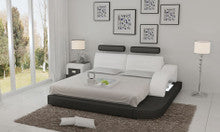 KING SARATOGA LEATHER BED ( LB8802) - ASSORTED COLORS AVAILABLE IN DIFFERENT LEATHERS (COLOUR BOARD ATTACHED IN IMAGE SECTION)