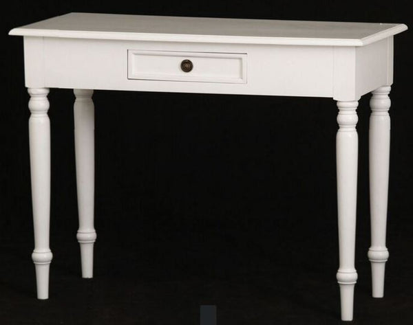 JKG TURN LEG 1 DRAWER SOFA TABLE - 760(H) x 1000(W) x 450(D) - WHITE