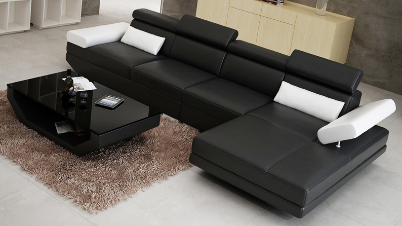 GORICA CHAISE LOUNGE SUITE (K5009C) - CHOICE OF LEATHER AND ASSORTED COLOURS AVAILABLE
