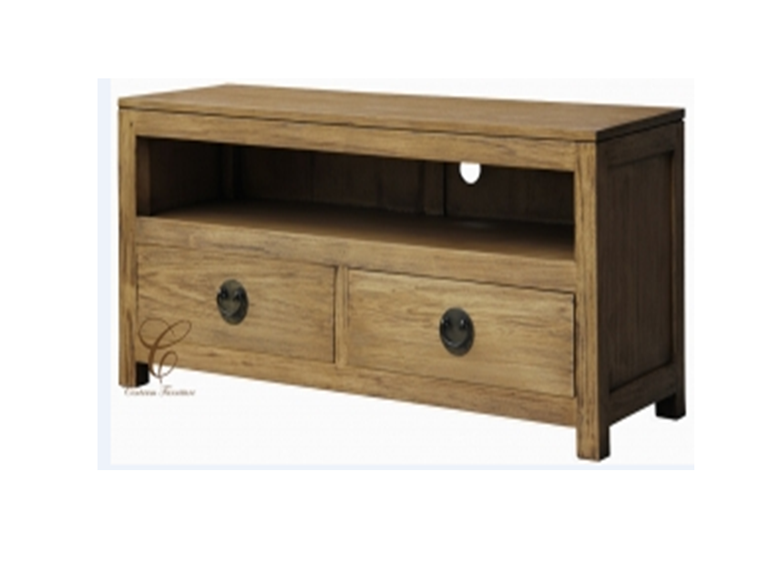 VIENNA 2 DRAWER LOW ENTERTAINMENT UNIT (SB 002 VIE) - 540(H) x 1200(W) - NATURAL TEAK