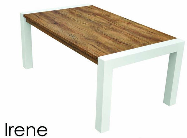 IRENE DINING TABLE - 1800(L) x 1050(W) - ANTIQUE OAK / WHITE GLOSS