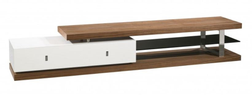 COLLINS TV UNIT (WD-209) - 430(H) x 2400(W) - HIGH GLOSS WHITE / WALNUT