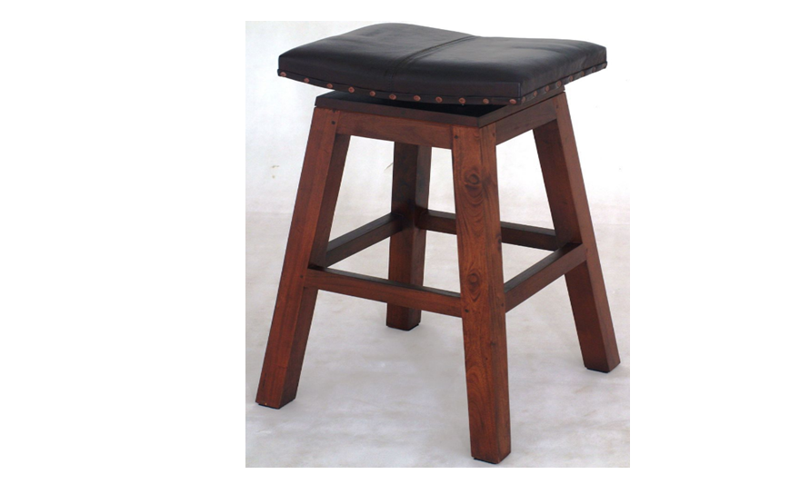 SWIVEL TOP LEATHER BAR STOOL (BR 001 SV LH) - SEAT: 760(H) - MAHOGANY OR CHOCOLATE