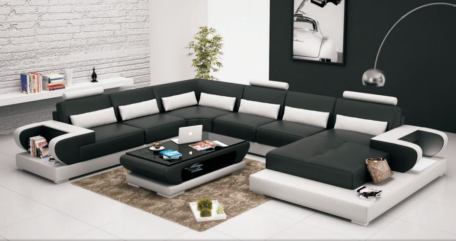 MANCHE (G8003) CORNER LOUNGE SUITE + COFFEE TABLE - CHOICE OF LEATHER AND ASSORTED COLOURS AVAILABLE