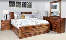 BERTROSE QUEEN 5 PIECE (DRESSER) BEDROOM SUITE - (MODEL:3-1-18-12-9-19-12-5) - AS PICTURED