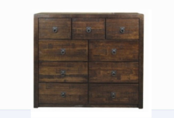 ASIDA (AUSSIE MADE) 9 DRAWER TALLBOY - 1200(H)X1200(W) - TASSIE OAK COMBINATION - ASSORTED COLOURS