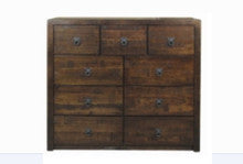 ASIDA (AUSSIE MADE) 9 DRAWER TALLBOY - 1200(H)X1200(W) - TASSIE OAK COMBINATION - ASSORTED COLOURS