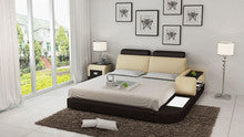 QUEEN IDAHO MODERN LEATHER BED ( LB8804) - ASSORTED COLOURS AVAILABLE IN DIFFERENT LEATHERS (COLOUR BOARD ATTACHED IN IMAGE SECTION)