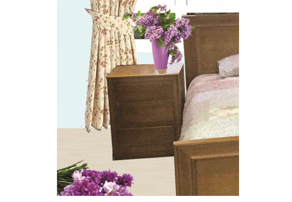 MOSMAN DOUBLE OR QUEEN 5 PIECE (DRESSER) BEDROOM SUITE -LIGHT BROWN