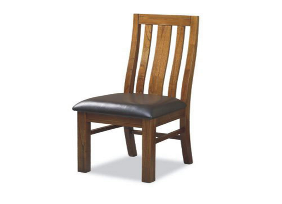 RADIUS (VTO-008) DINING CHAIR WITH PADDED LEATHERETTE SEAT - GOLDEN WALNUT