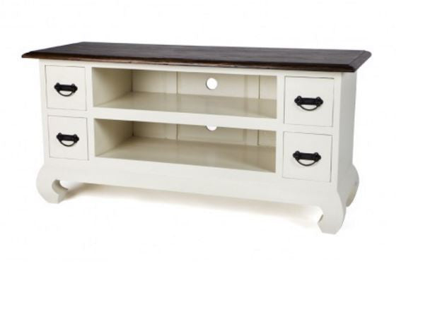 SEBA 4 DRAWERS TV ENTERTAINMENT UNIT (DET592) - 640(H) x 1300(W) - 2 TONE
