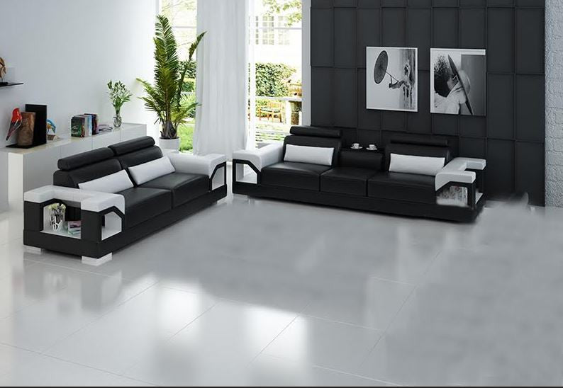 TILI LEATHERETTE 3 SEATER + 2 SEATER LOUNGE (MODEL- G8010D) - CHOICE OF LEATHER & ASSORTED COLOURS AVAILABLE