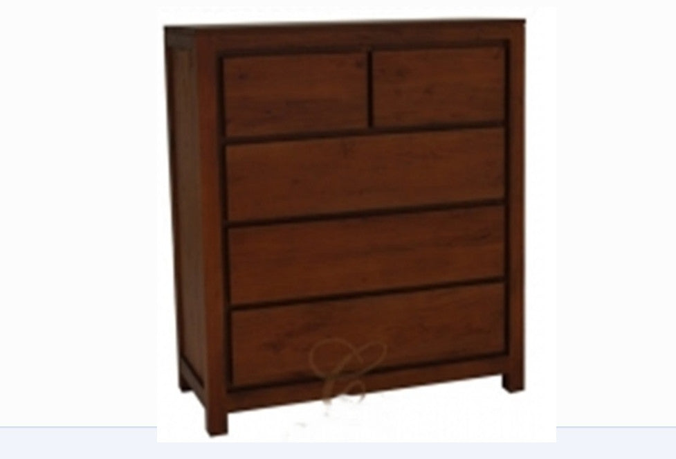 AMSTERDAM 5 DRAWER TALLBOY (TB 005 TA ) - 1200(H) X 1100(W)- ASSORTED COLOURS