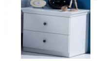 MALVERN (WD-155) 2 x DRAWER BEDSIDE TABLE - SATIN WHITE