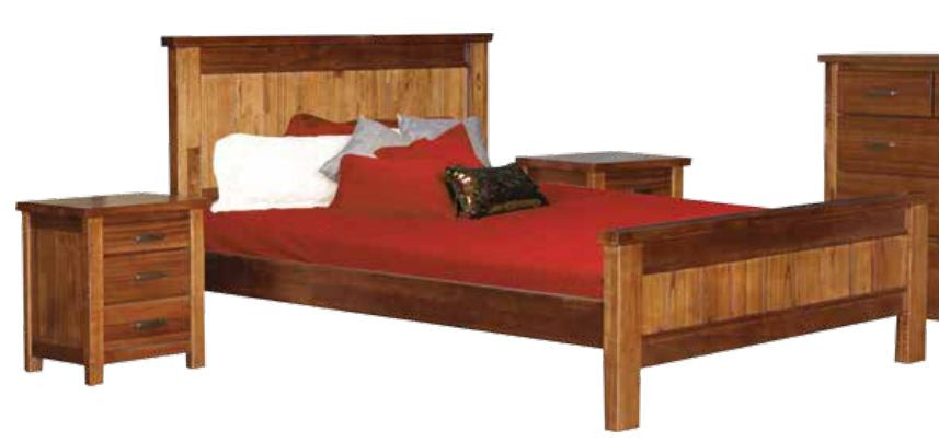 KING MONTANA (3043) FULL PANEL 3 PIECE BEDSIDE BEDROOM SUITE - MOUNTAIN GUM
