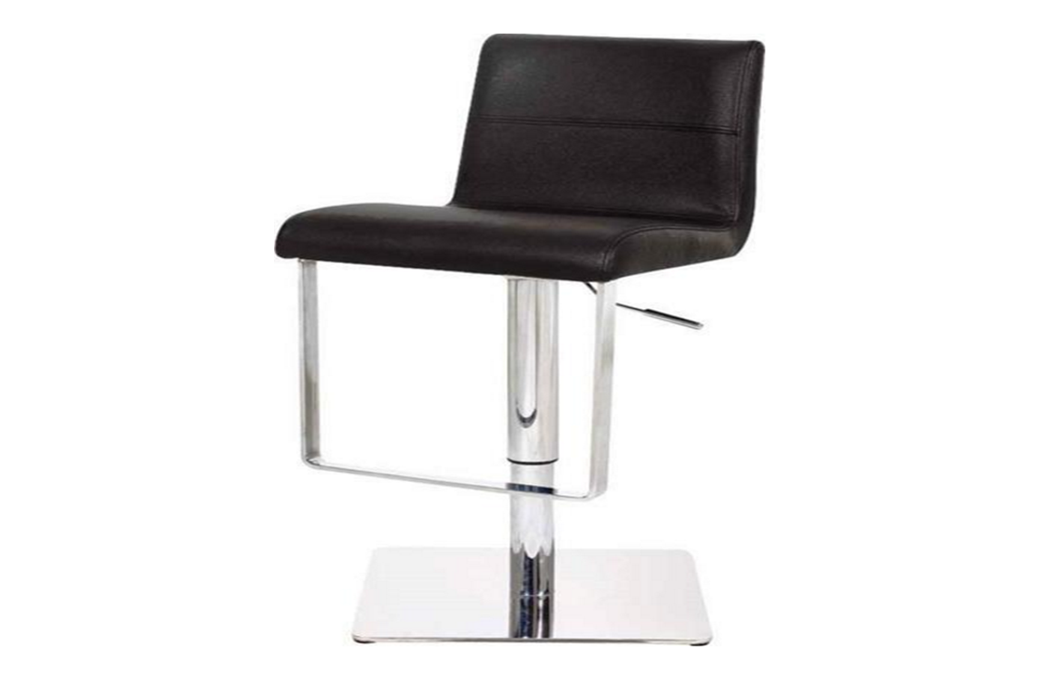 JAYE LEATHERETTE GASLIFT & SWIVEL BARSTOOL SEAT: 630-840(H) (VJY-1071) - BLACK