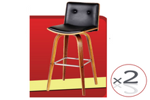 MOJO BENTWOOD BAR STOOL (SET OF 2 ) SEAT: 630 - 840(H) - BLACK / WALNUT