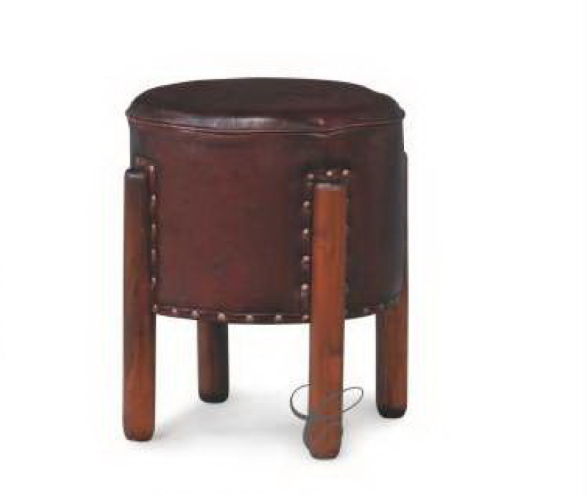 UFO LEATHER STOOL - (CH 000 LH ) - 440(D) - MAHOGANY