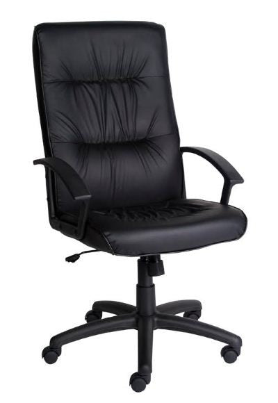 VICEROY HIGH BACK EXECUTIVE LEATHERETTE OFFICE CHAIR WITH BLACK FRAME - BLACK