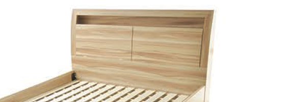 QUEEN VICTORIA BED - WITH BEDHEAD STORAGE - NAKED CYPRESS