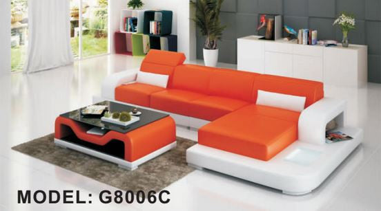 HOWELL (G8006C) CHAISE SUITE + COFFEE TABLE - CHOICE OF LEATHER AND ASSORTED COLOURS AVAILABLE