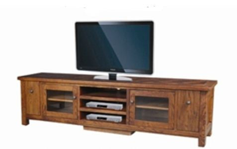 DUOLYN AMERICAN OAK LOWLINE TV DVD ENTERTAINMENT UNIT - (MODEL16-1-18-1-13-15-21-914-20) - 575(H) X 2200(W)- AS PICTURED