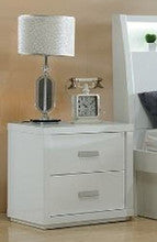 CHICAGO 2 DRAWER - 554(H) x 550(W) BEDSIDE TABLE (MODEL:LS-113) - HIGH GLOSS WHITE