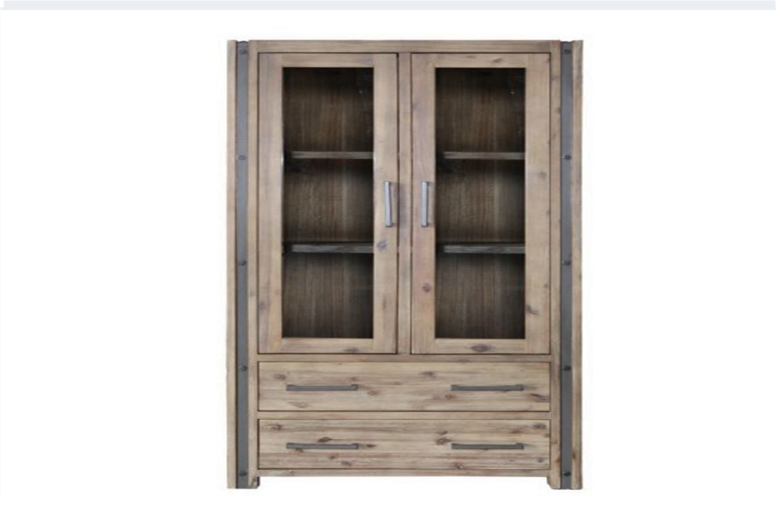 SWAN (3565) 2 DOORS / 2 DRAWERS LIBRARY UNIT - 1810(H) X 900(W) - (19-20-15-3-11-25-1-18-4) - BRUSHED GUM