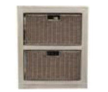 RATTAN 2 DRAWER CABINET 600(H) x 450(W) - BEIGE WASH