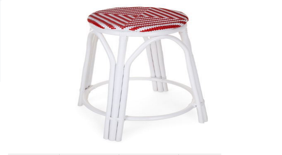 RATTAN (DET810) KITCHEN STOOL - SEAT- 670- WHITE