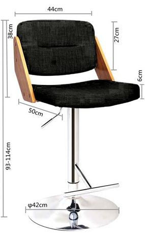 LYLA BENTWOOD GAS LIFT (SET OF 2) BAR STOOL - SEAT: 930/1140(H) - CHARCOAL