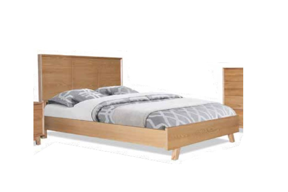 QUEEN SUMMIT HARDWOOD BED ONLY - LIGHT OAK