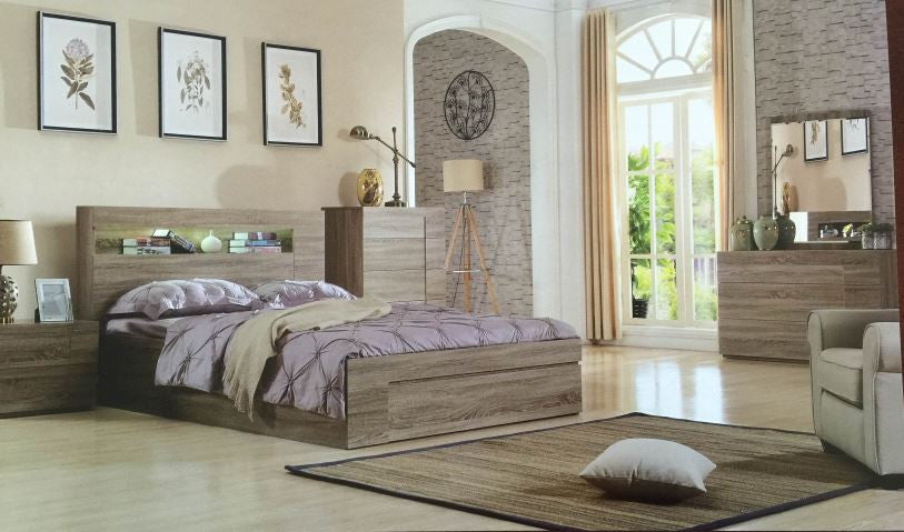 SAVANNA (MODEL:121) 2 DRAWER BEDSIDE TABLE - MOCHA OAK