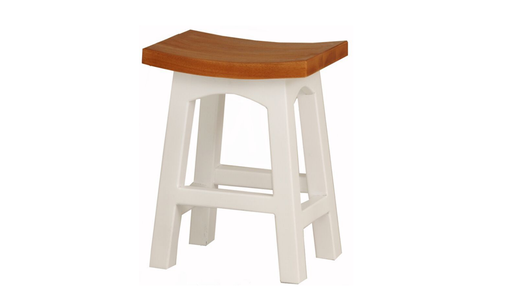 ZIMA TWO - TONED WOODEN BAR STOOL (BR 048 WD) - SEAT: 480(H) - WHITE & CARAMEL