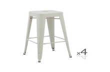 TOLIX RETRO CAFE KITCHEN BAR STOOLS (SET OF 4) - SEAT: 450(H) - WHITE